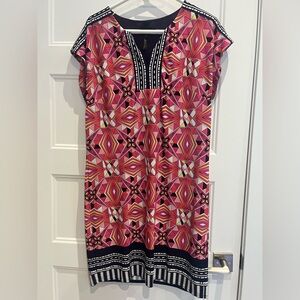 Retro style dress by and fuschia and navy